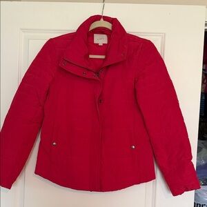 LOFT Women's Vibrant Red Puffer Jacket